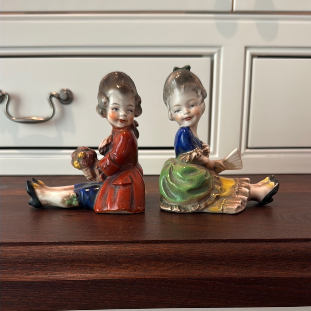 Early Goebel Figurine Bookends Boy and Girl (Price is for the pair)